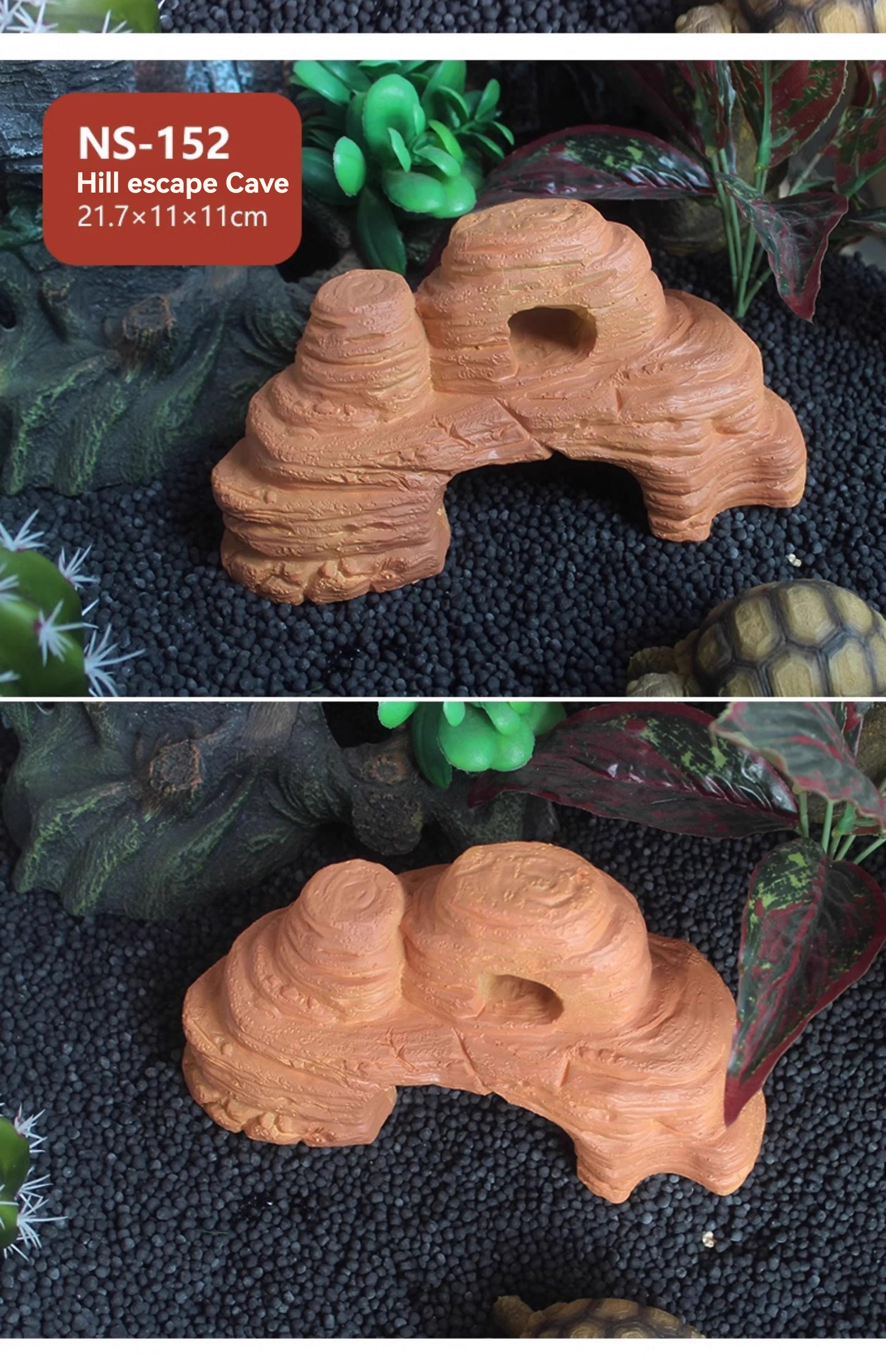 Tropical Rainforest Climbing Pet Feeding Tank Rainforest Resin Reptile Lizard Horned Frog Climbing Pet Palace Simulation Water Basin Escape Landscape