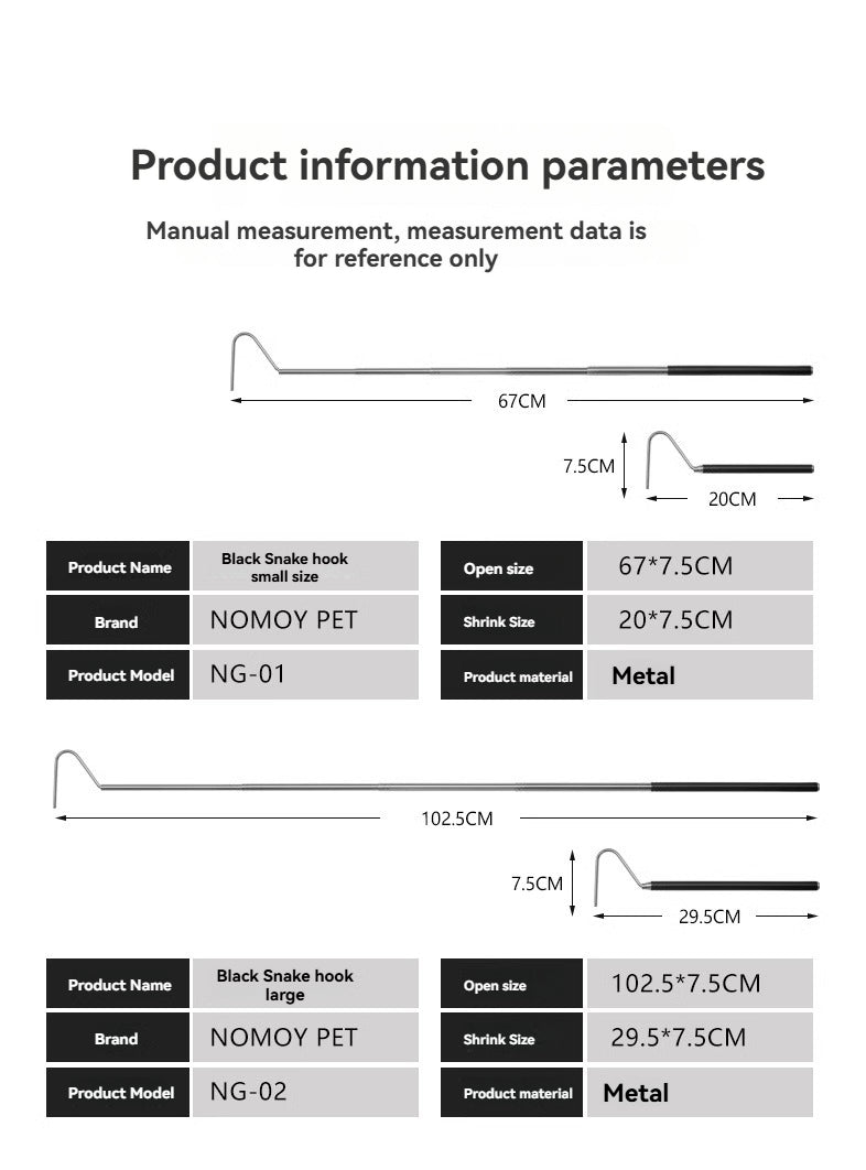 Pet Snake Black Snake Hook Snake Catching Supplies Snake Catching Tools Stainless Steel Snake Hook Snake Catching Snake Catching
