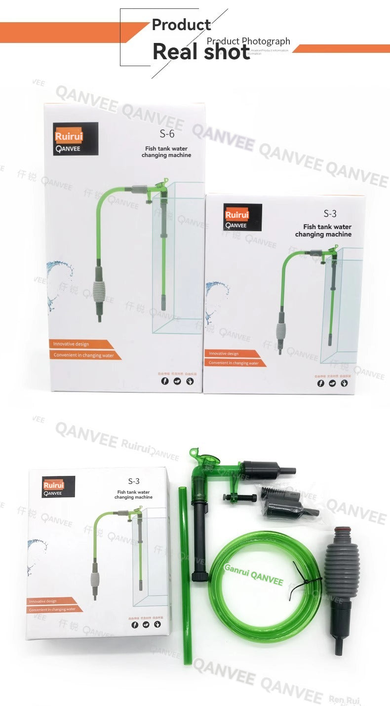 Qanvee Qianrui Fish Tank Water Change Cleaning Suction Water Change Manual Water Pumping Sand Washing Suction Pipe Small Siphon