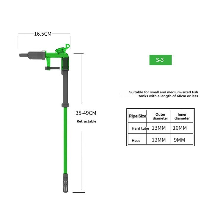 Qanvee Qianrui Fish Tank Water Change Cleaning Suction Water Change Manual Water Pumping Sand Washing Suction Pipe Small Siphon